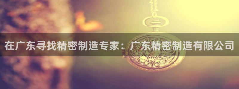 彩神v8下载app5.0：在广东寻找精密制造专家：广东精密制造有限公司