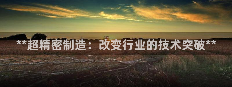 彩神vip购彩大厅：**超精密制造：改变行业的技术突破**