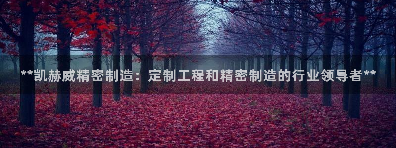彩神vl官网：**凯赫威精密制造：定制工程和精密制造的行业领导者**