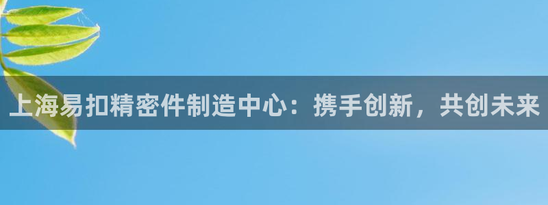 彩神Vll购彩大厅：上海易扣精密件制造中心：携手创新，共创未来